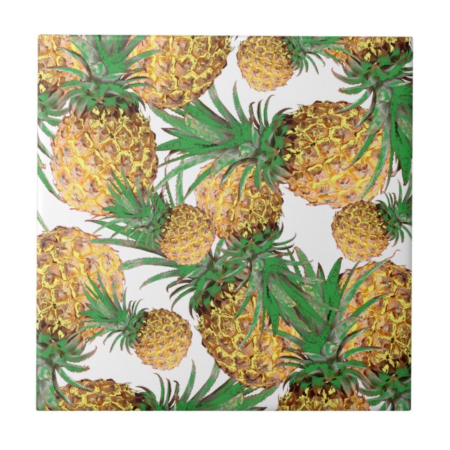 Tropiskt Goda Ananas Mönster Kakelplatta (Framsidan)