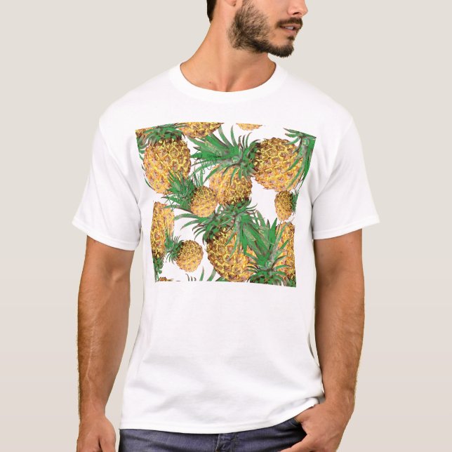Tropiskt Goda Ananas Mönster T Shirt (Framsida)