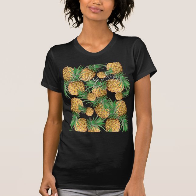 Tropiskt Goda Ananas Mönster T Shirt (Framsida)