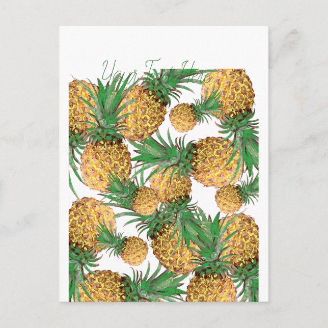 Tropiskt Goda Ananas Mönster Vykort (Framsida)