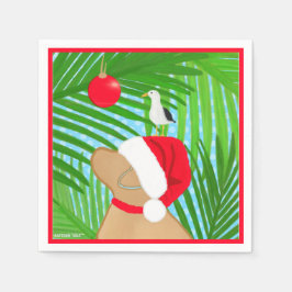 Tropiskt Golden Hund Santa Fiskmås jul Pappersservett