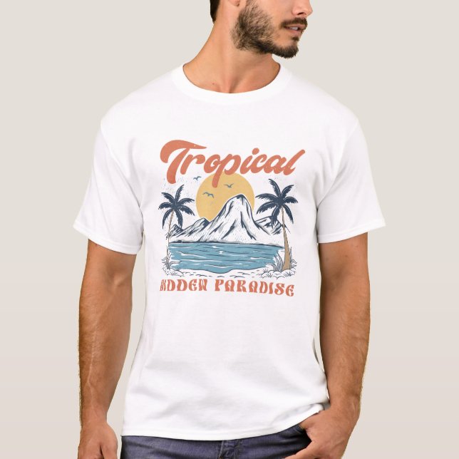Tropiskt gömt paradiset t shirt (Framsida)