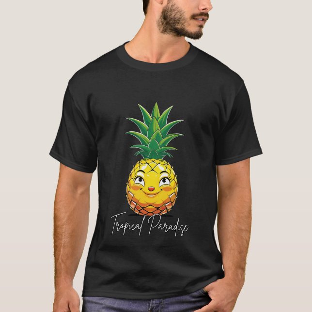 Tropiskt grafiskt anananas t shirt (Framsida)