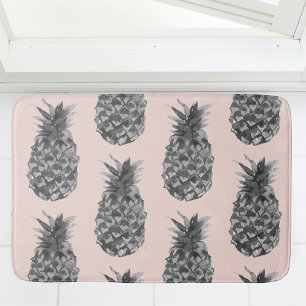 Tropiskt Grått och Rosa ananas, sömlös Mönster Badrumsmatta