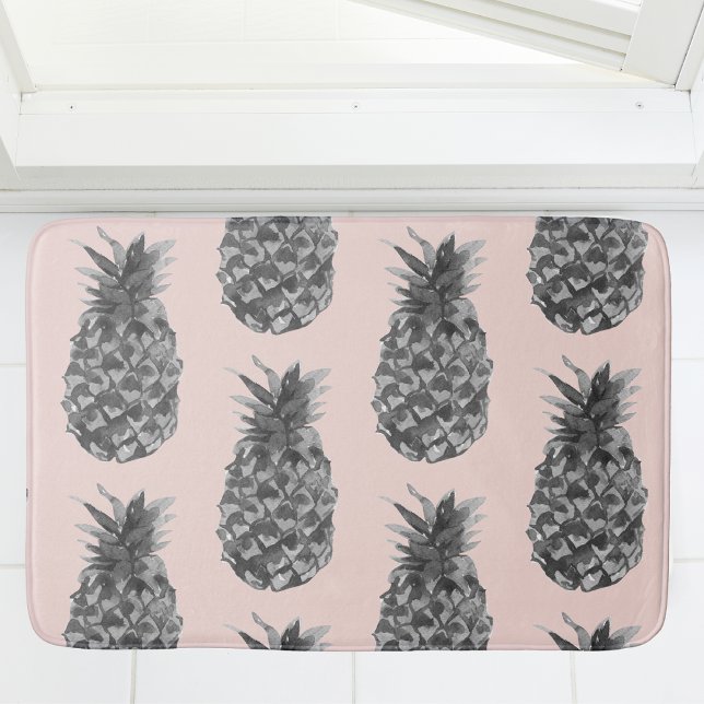 Tropiskt Grått och Rosa ananas, sömlös Mönster Badrumsmatta (Skapare uppladdad)
