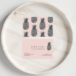 Tropiskt Grått och Rosa ananas, sömlös Mönster Visitkort