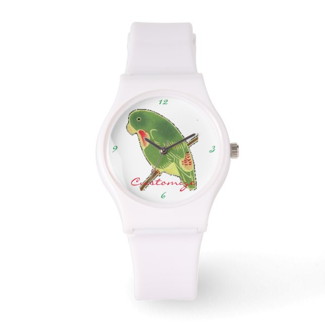 Tropiskt Grönt parakeet Thunder_Cove Armbandsur (Framsida)