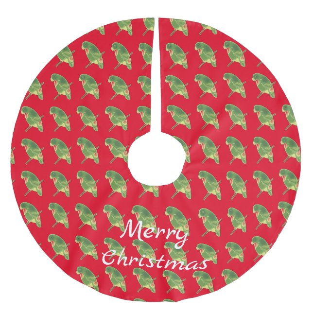 Tropiskt Grönt parakeet Thunder_Cove Julgransmatta Borstad Polyester (Framsidan)