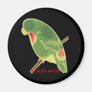 Tropiskt Grönt parakeet Thunder_Cove Magnet