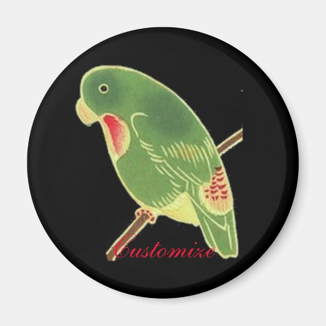 Tropiskt Grönt parakeet Thunder_Cove Magnet (Framsidan)