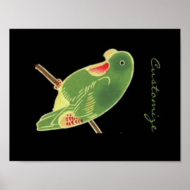 Tropiskt Grönt parakeet Thunder_Cove Poster (Framsidan)