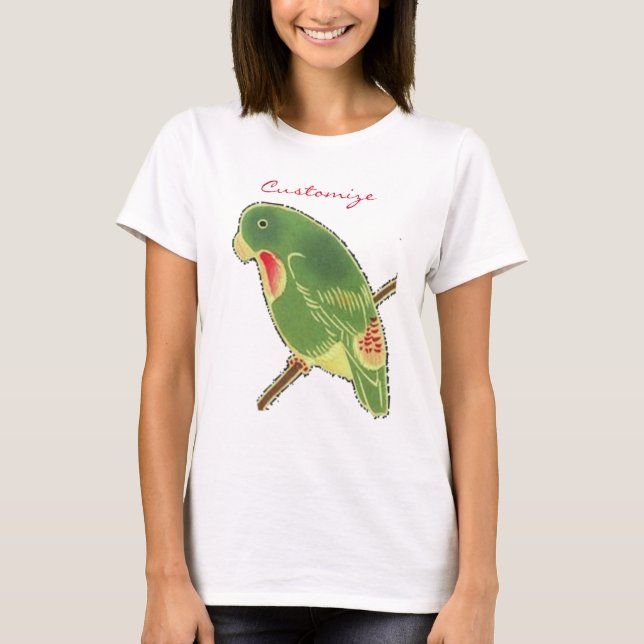 Tropiskt Grönt parakeet Thunder_Cove T Shirt (Framsida)