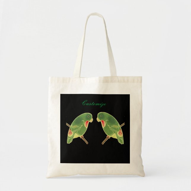 Tropiskt Grönt parakeet Thunder_Cove Tygkasse (Framsidan)