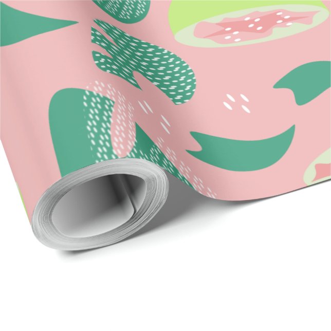 Tropiskt guavadrukt- och grönskemönster presentpapper (Rulle Hörn)