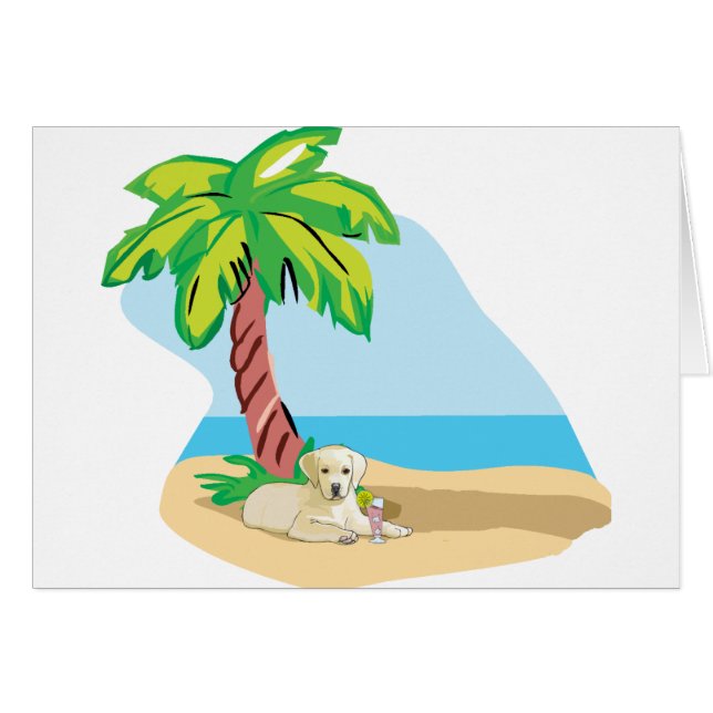 Tropiskt gul lab hälsningskort (Framsidan Horizontal)