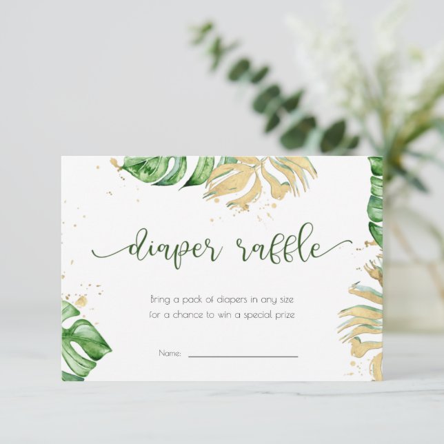 Tropiskt Guld babyskor, hårklingskort Inbjudningar (Stående Fram)