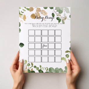Tropiskt Guld Grönt Foliage Baby Bingo Shower Game