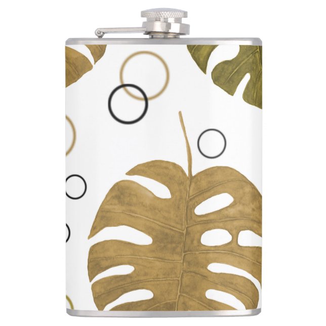 Tropiskt Guld: Monstera Löv Watercolor Fickplunta (Framsidan)