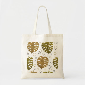 Tropiskt Guld: Monstera Löv Watercolor Tygkasse