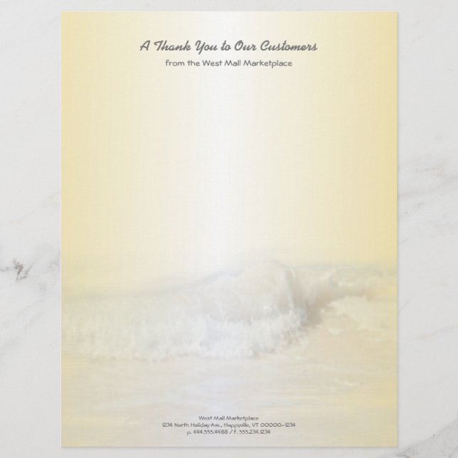 Tropiskt Guld Ocean Vinkar Business Stationery (Framsida)