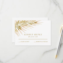 Tropiskt Guld Palm bröllop RSVP-kort