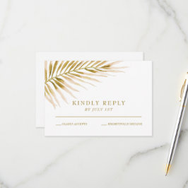 Tropiskt Guld Palm bröllop RSVP-kort OSA Kort