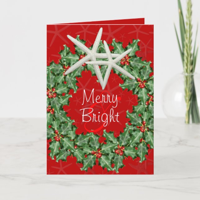 Tropiskt hälsningskort för krans i julklapp helgkort (Framsida)