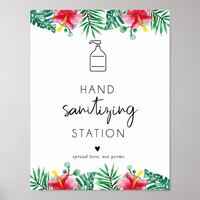 Tropiskt Hand Sanitizing Station Poster (Framsidan)
