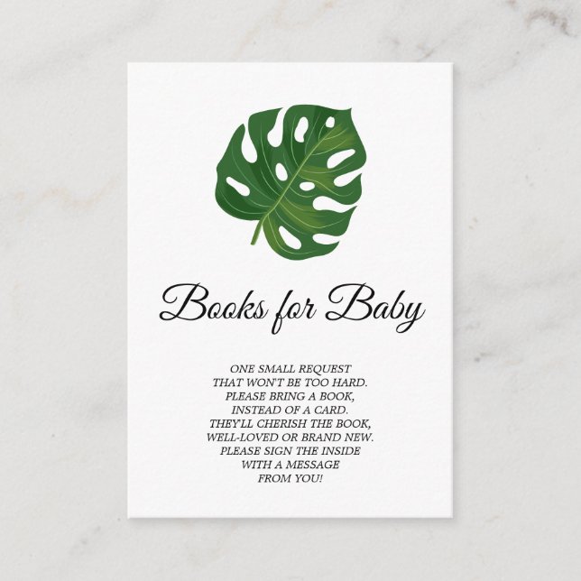 Tropiskt Handflatan Bokar för Baby-kort Tilläggskort (Framsida)