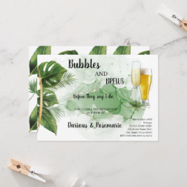 Tropiskt Handflatan-bubblor & Brews Par Shower Inv Inbjudningar