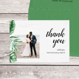 Tropiskt Handflatan Greenery Photo Tack Flat Card Inbjudningar