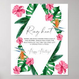 Tropiskt handflatan - jakt på möhippa i Ring Poster