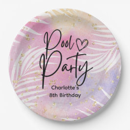 Tropiskt Handflatan Pastel Rainbow Bassäng Party