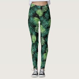 Tropiskt handflatanlöv leggings