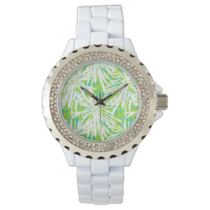 Tropiskt handflatanlövmönster armbandsur