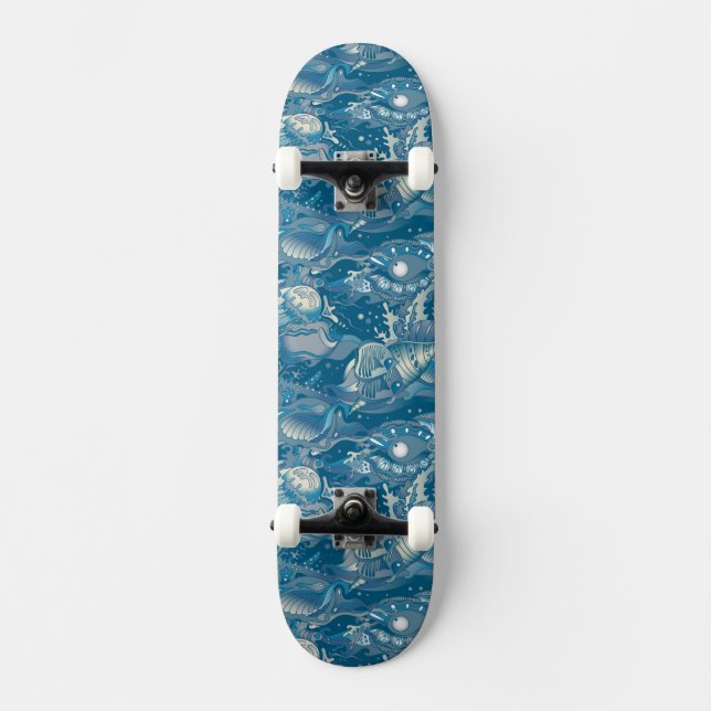 Tropiskt havsmönster skateboard bräda 20 cm (Framsida)