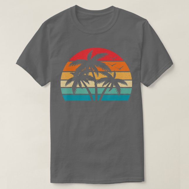 Tropiskt hawaiian Retro Handflatan Träd Sunset Haw T Shirt (Design framsida)