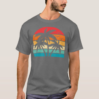 Tropiskt hawaiian Retro Handflatan Träd Sunset Haw T Shirt