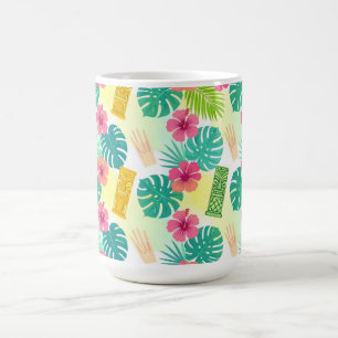 Tropiskt hawaiianskt Tiki-mönster för fester Bröll Kaffemugg