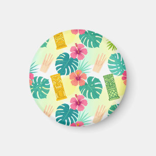 Tropiskt hawaiianskt Tiki-mönster för fester Bröll Magnet