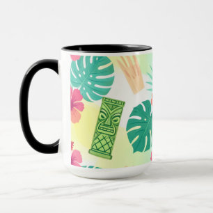 Tropiskt hawaiianskt Tiki-mönster för fester Bröll Mugg