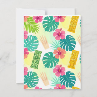 Tropiskt hawaiianskt Tiki-mönster för fester Bröll OSA Kort