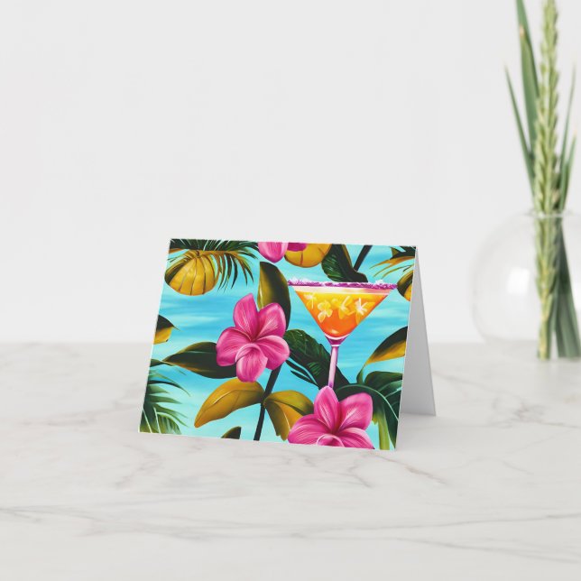 Tropiskt hawaiiskt anteckningskort (Framsida)