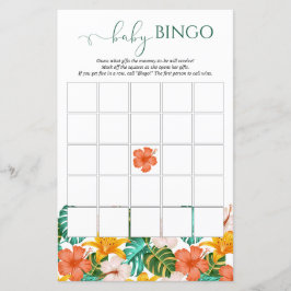 Tropiskt hawaiiskt babyskor Baby Bingo-spel