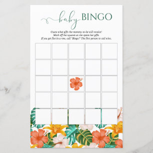 Tropiskt hawaiiskt babyskor Baby Bingo-spel