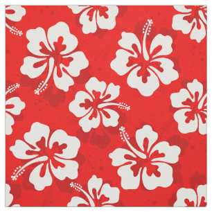 Tropiskt hawaiiskt Hibiscus-blommönster Tyg