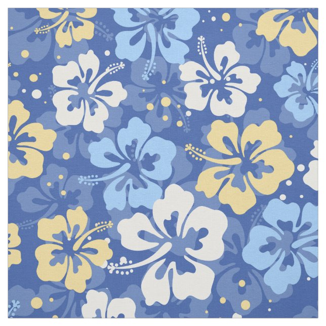 Tropiskt hawaiiskt Hibiscus-blommönster Tyg (Provkarta)