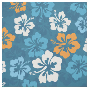 Tropiskt hawaiiskt Hibiscus-blommönster Tyg