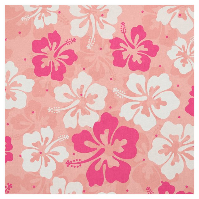 Tropiskt hawaiiskt Hibiscus-blommönster Tyg (Provkarta)