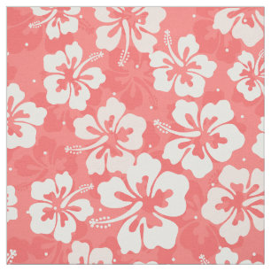 Tropiskt hawaiiskt Hibiscus-blommönster Tyg
